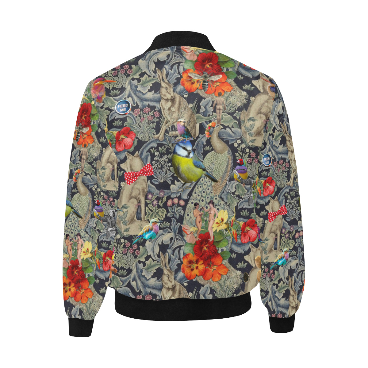 And Another Thing (bird) All Over Print Quilted Bomber Jacket for Men (Model H33)