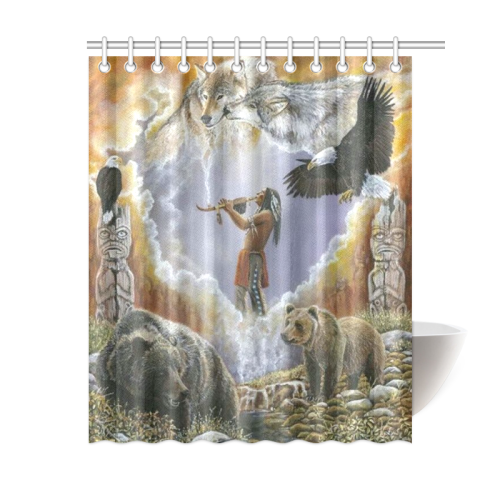 One With Nature Peace Pipe Shower Curtain 60"x72"