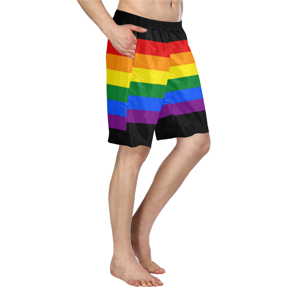 Gay Pride Rainbow Flag Stripes Men's Swim Trunk/Large Size (Model L21)