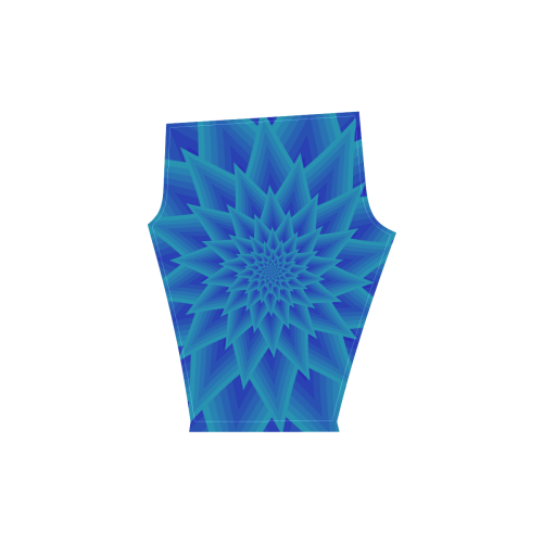 Royal blue night flower Women's Low Rise Capri Leggings (Invisible Stitch) (Model L08)
