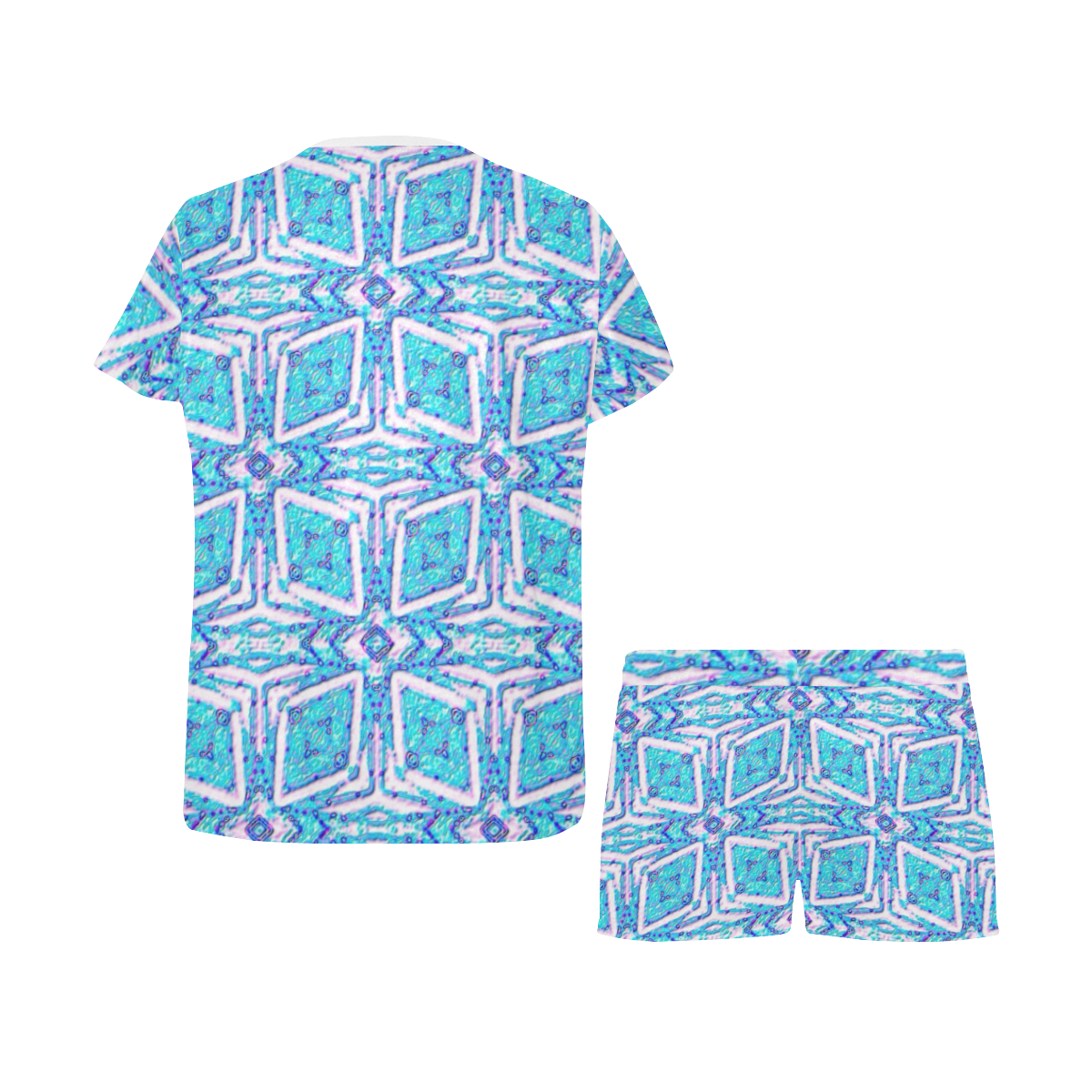 geometric doodle 1 Women's Short Pajama Set