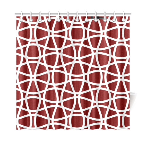 Crimson and white pattern Shower Curtain 72"x72"