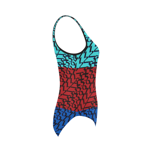 NUMBERS Collection 1234567 Multi Color Vest One Piece Swimsuit (Model S04)