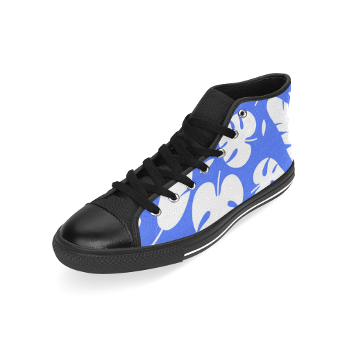 Plant BLUE High Top Canvas Shoes for Kid (Model 017)