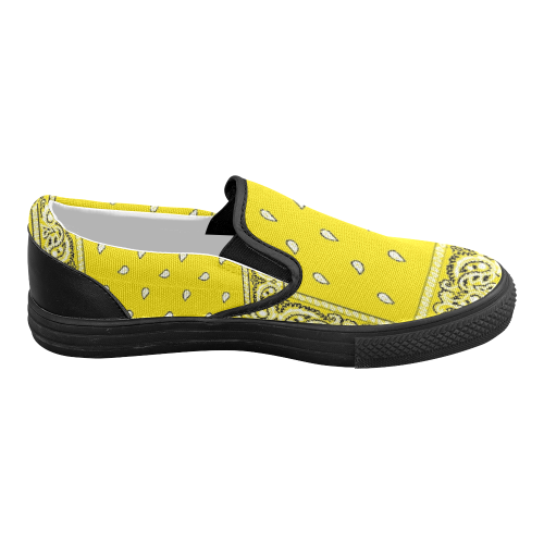 Yellow Bandana Women's Slip-on Canvas Shoes (Model 019)