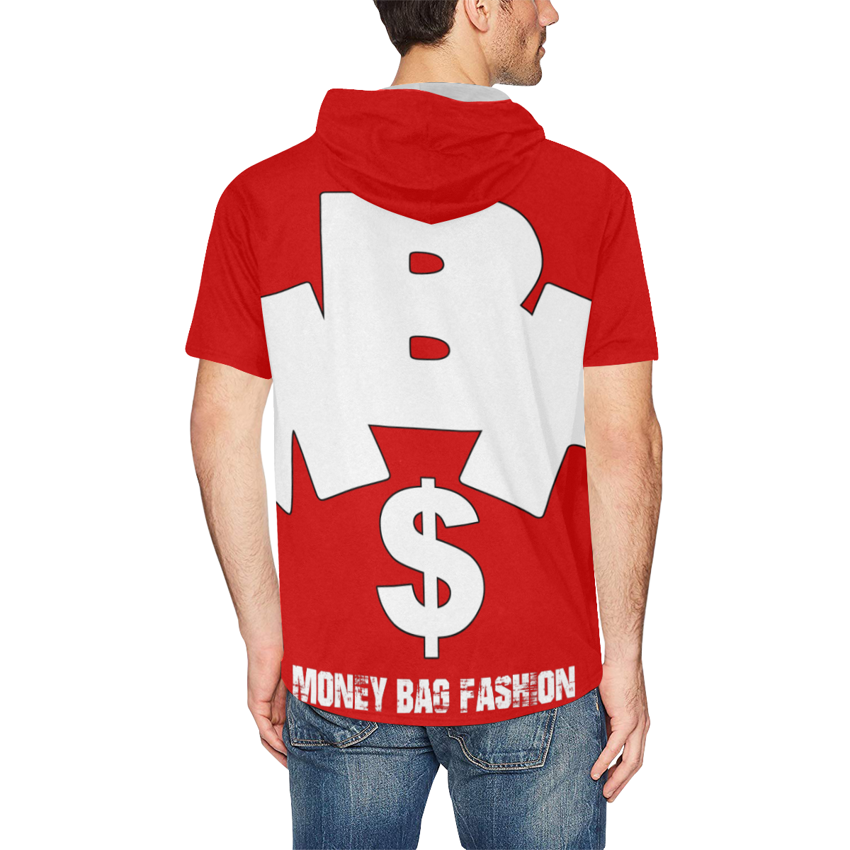 MBF hoodie red All Over Print Short Sleeve Hoodie for Men (Model H32)