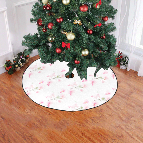 Pattern Orchidées Christmas Tree Skirt 47" x 47"