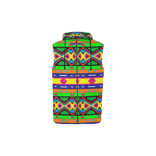 Distorted colorful shapes and stripes All Over Print Sleeveless Zip Up Hoodie for Kid (Model H16)