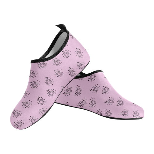 zodiac bat pink Women's Slip-On Water Shoes (Model 056)