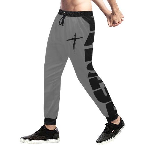 Yahshua Joggers (Gray) Men's All Over Print Sweatpants (Model L11)