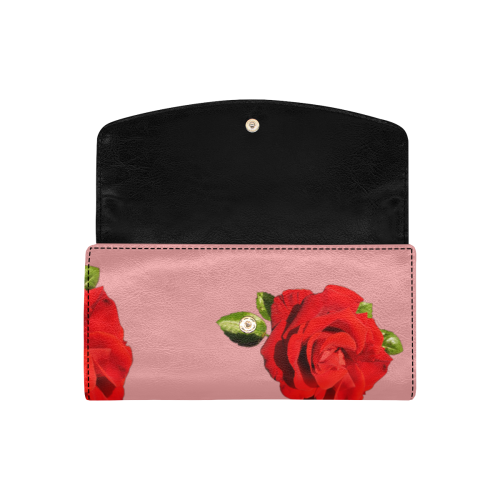 Fairlings Delight's Floral Luxury Collection- Red Rose Women's Flap Wallet 53086c8 Women's Flap Wallet (Model 1707)