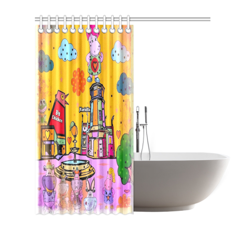 Marietta Hippos by Nico Bielow Shower Curtain 72"x72"