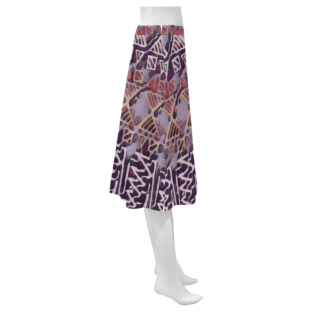 Hour Glass F Mnemosyne Women's Crepe Skirt (Model D16)