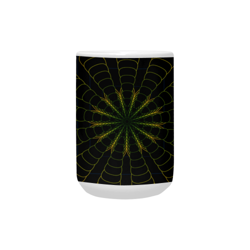 Yellow flower on black Custom Ceramic Mug (15OZ)