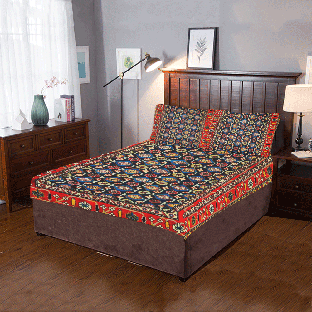 Azerbaijan Pattern 4 3-Piece Bedding Set