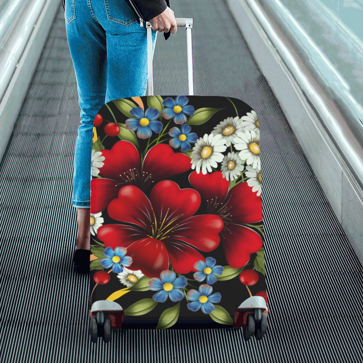 Bouquet Of Flowers Luggage Cover/Large 26"-28"