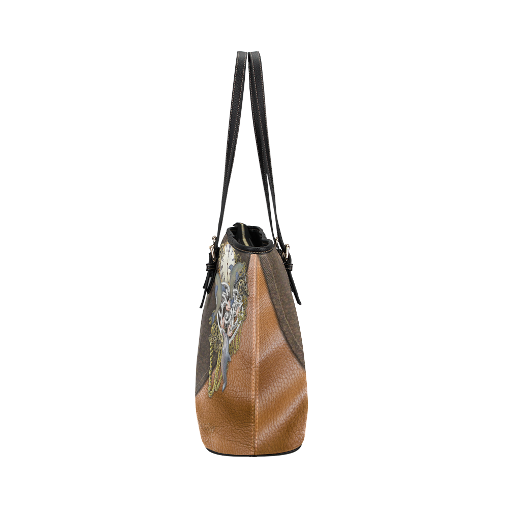 our dimension of Time Leather Tote Bag/Small (Model 1651)