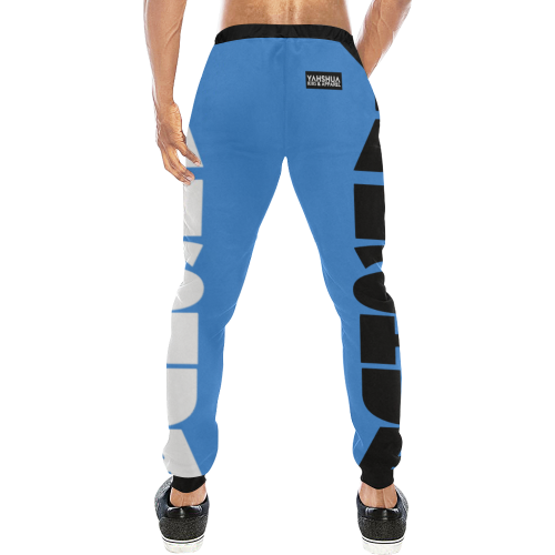 Yahshua Joggers (Black Blue) Men's All Over Print Sweatpants/Large Size (Model L11)