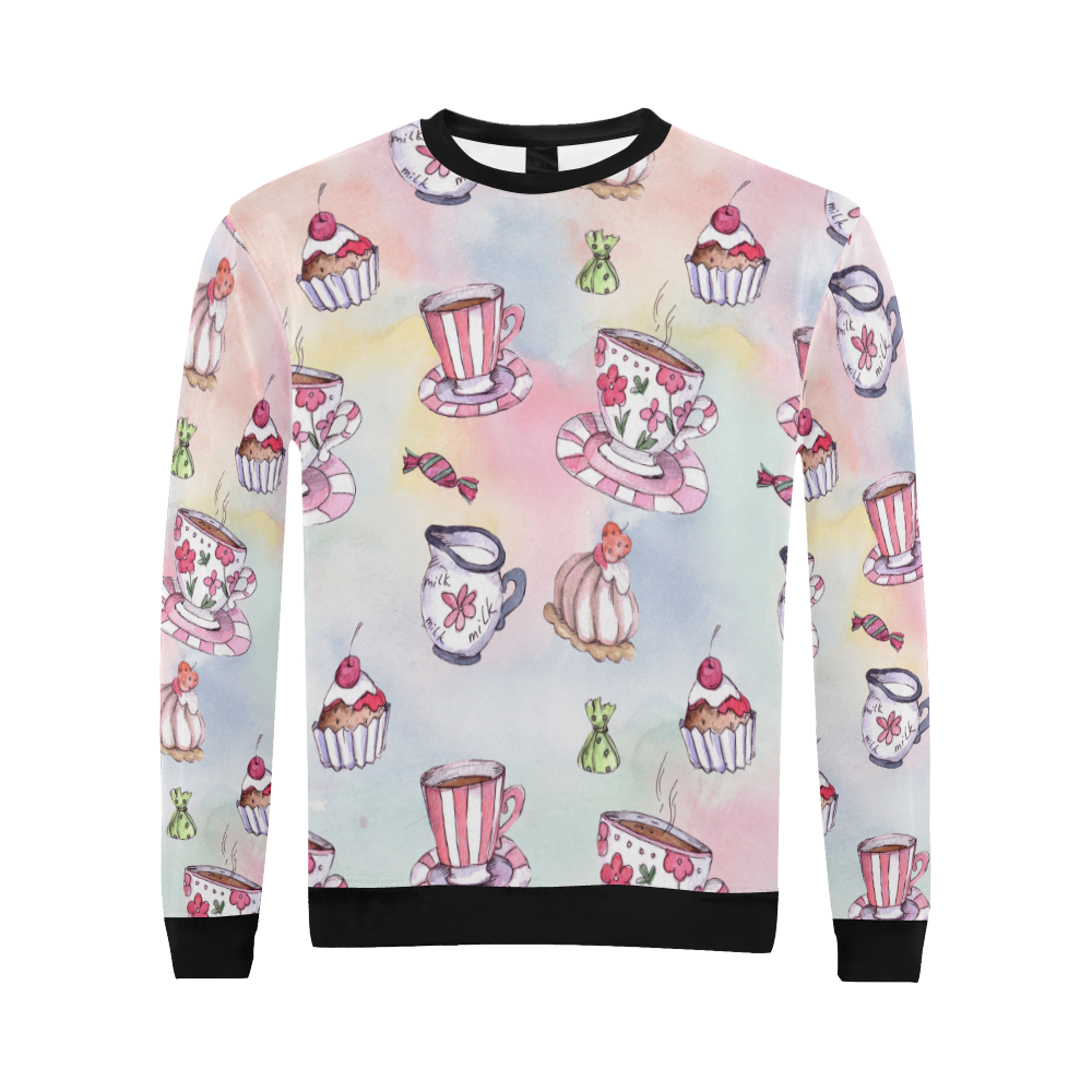 Coffee and sweeets All Over Print Crewneck Sweatshirt for Men (Model H18)