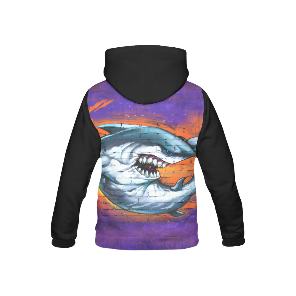 Graffiti Shark (Vest Style) All Over Print Hoodie for Kid (USA Size) (Model H13)