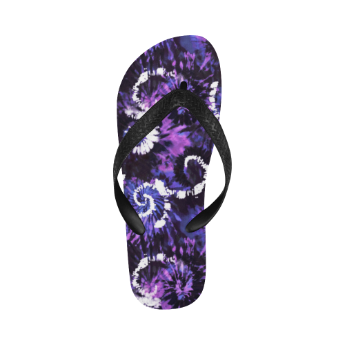 Purple Mess Tie Dye Flip Flops for Men/Women (Model 040)