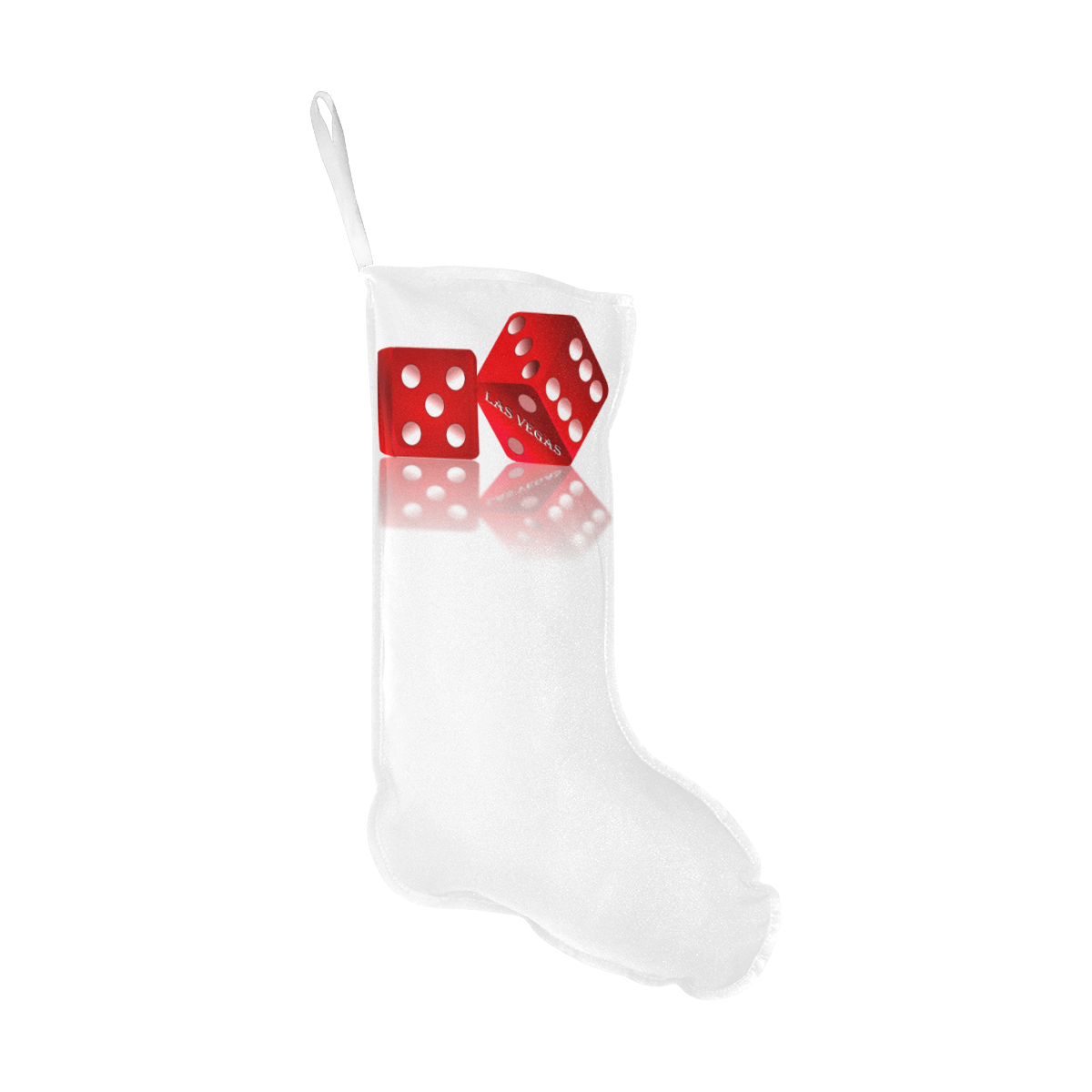 Las Vegas Craps Dice Christmas Stocking (Without Folded Top)