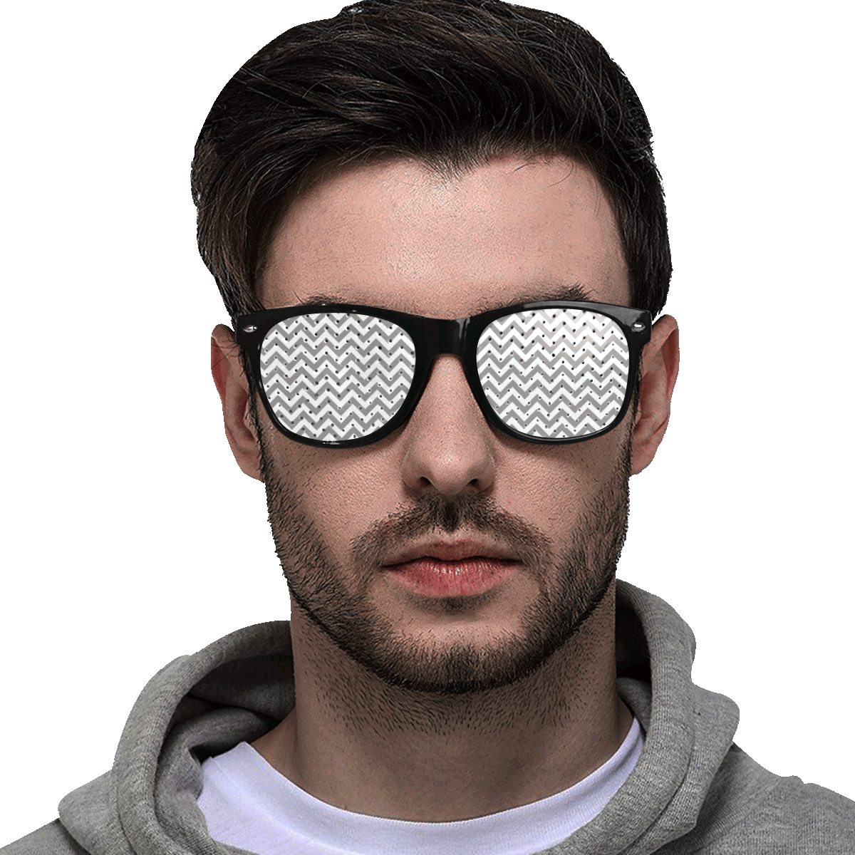 Chevron ZigZag black & white transparent Custom Goggles (Perforated Lenses)