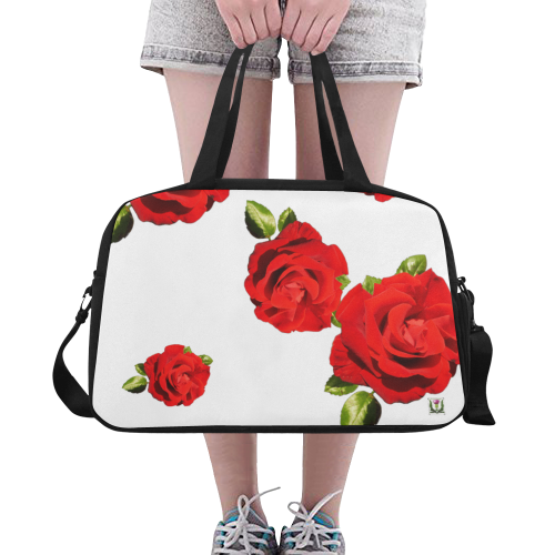 Fairlings Delight's Floral Luxury Collection- Red Rose Fitness Handbag 53086 Fitness Handbag (Model 1671)