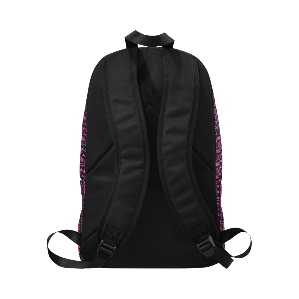 NUMBERS Collection Symbols Pink/Black Fabric Backpack for Adult (Model 1659)