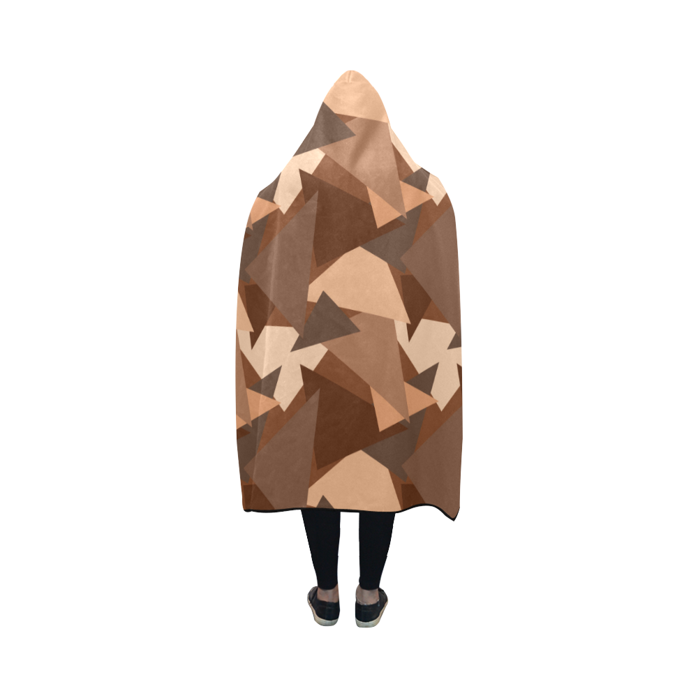 Brown Chocolate Caramel Camouflage Hooded Blanket 50''x40''