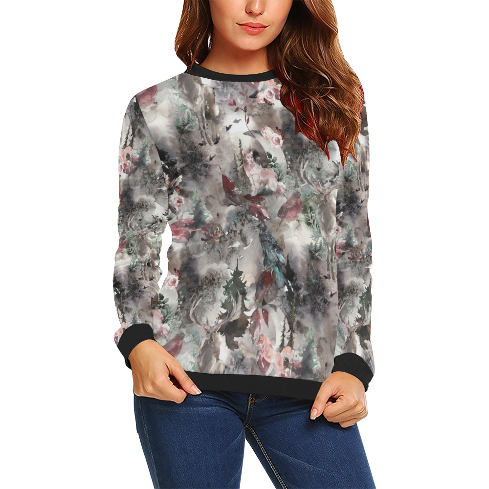 Winters Dawn All Over Print Crewneck Sweatshirt for Women (Model H18)
