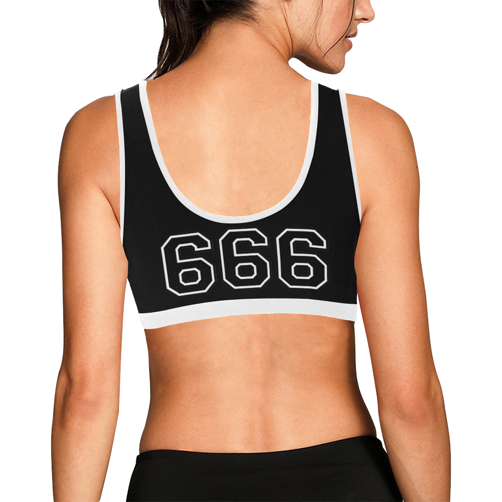 666letters Women's All Over Print Sports Bra (Model T52)