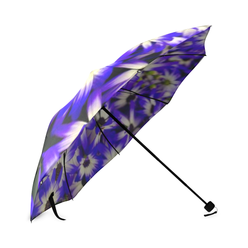 blue flowers Foldable Umbrella (Model U01)