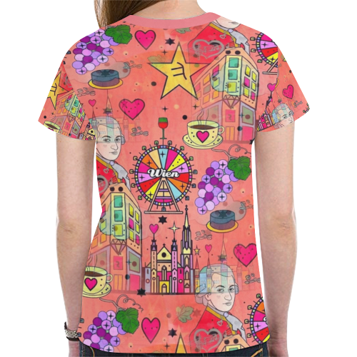 Wiener Pop by Nico Bielow New All Over Print T-shirt for Women (Model T45)