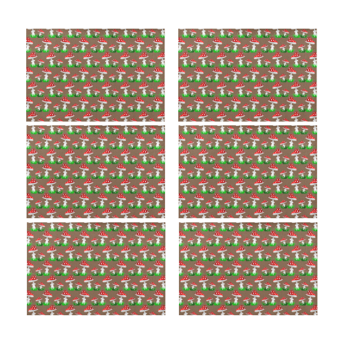 Toadstool red pattern Placemat 12’’ x 18’’ (Set of 6)