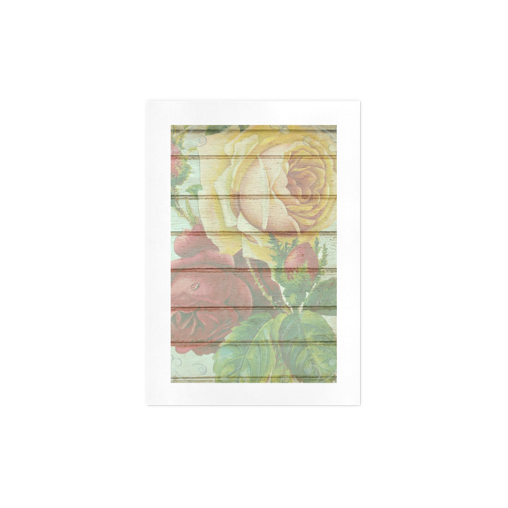 Vintage Wood Roses Art Print 7‘’x10‘’