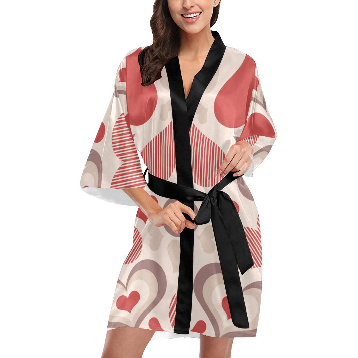 bb heart vector free Kimono Robe