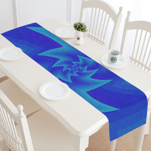 Royal blue star spiral Table Runner 16x72 inch