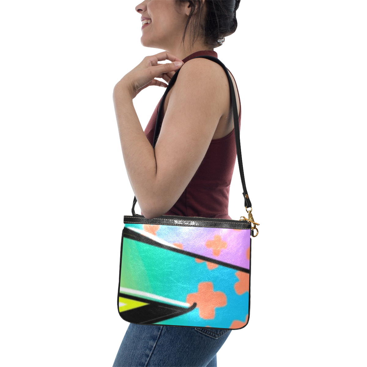 Pop Art Effect Small Shoulder Bag (Model 1710)
