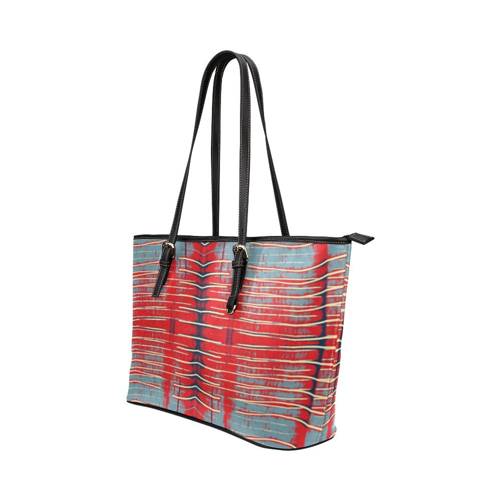 atmospheric floating 2 Leather Tote Bag/Small (Model 1651)