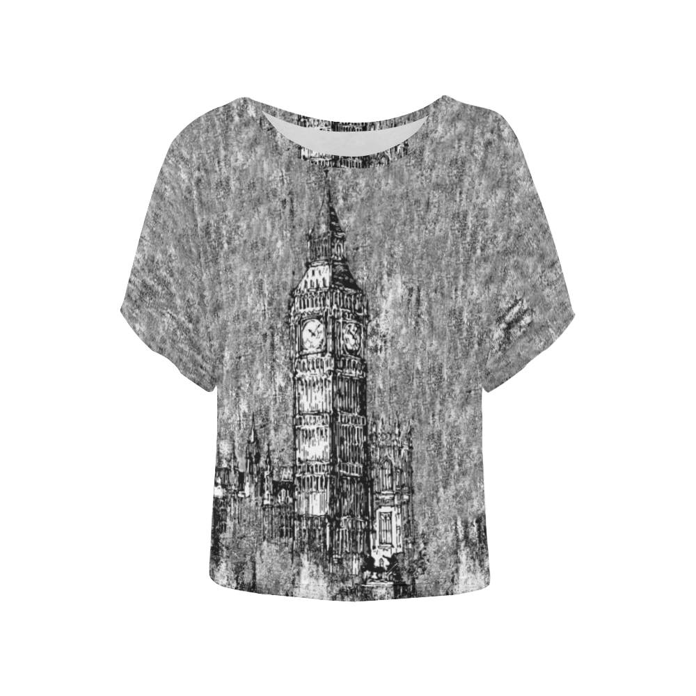 London Women's Batwing-Sleeved Blouse T shirt (Model T44)