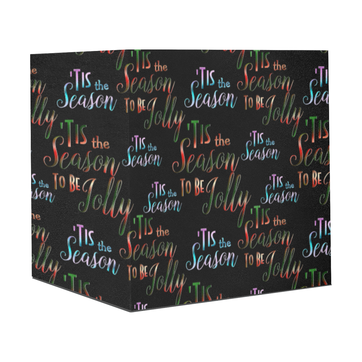 Christmas Tis The Season Pattern on Black Gift Wrapping Paper 58"x 23" (5 Rolls)