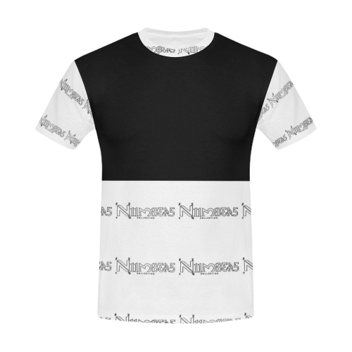 NUMBERS Collection Mini Logos White/Black All Over Print T-Shirt for Men (USA Size) (Model T40)