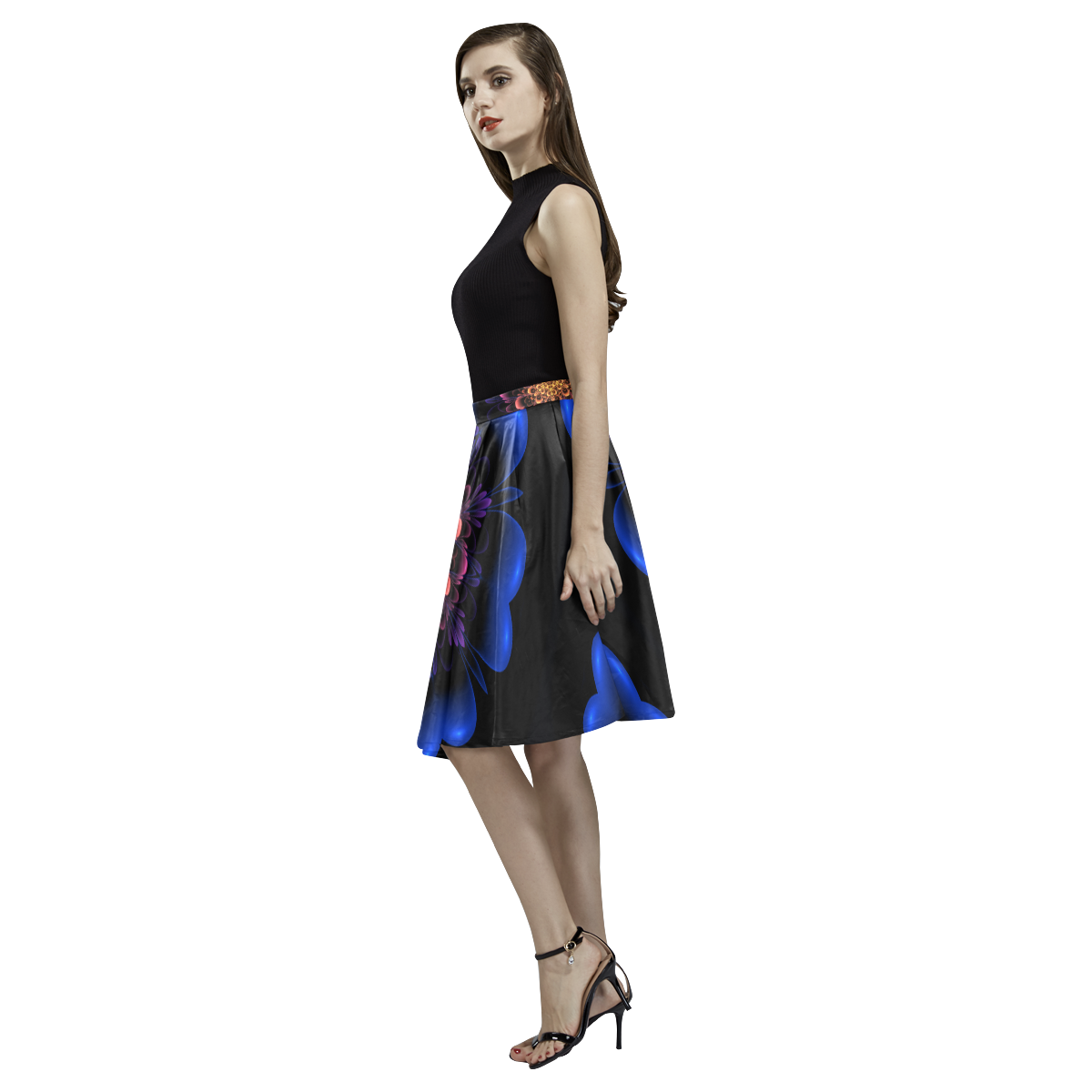 Six Sided Beauty Melete Pleated Midi Skirt (Model D15)