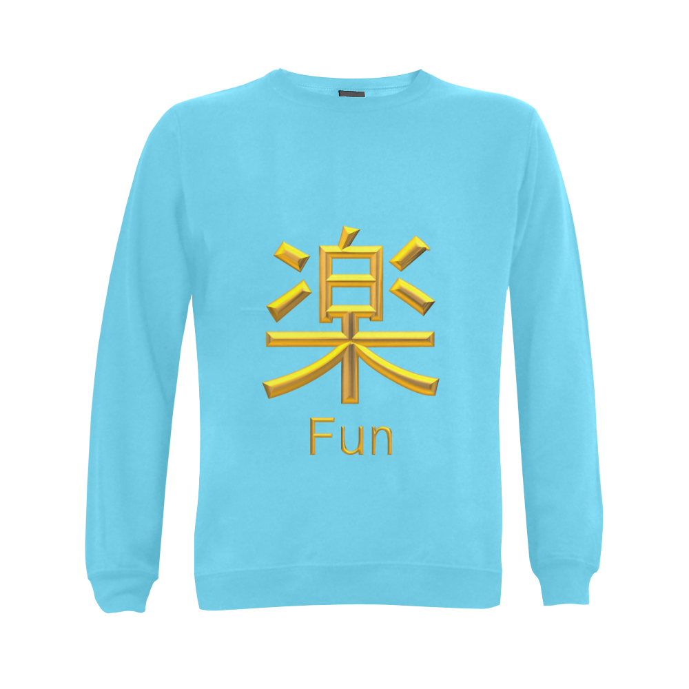 t-Golden Asian Symbol for Fun Gildan Crewneck Sweatshirt(NEW) (Model H01)