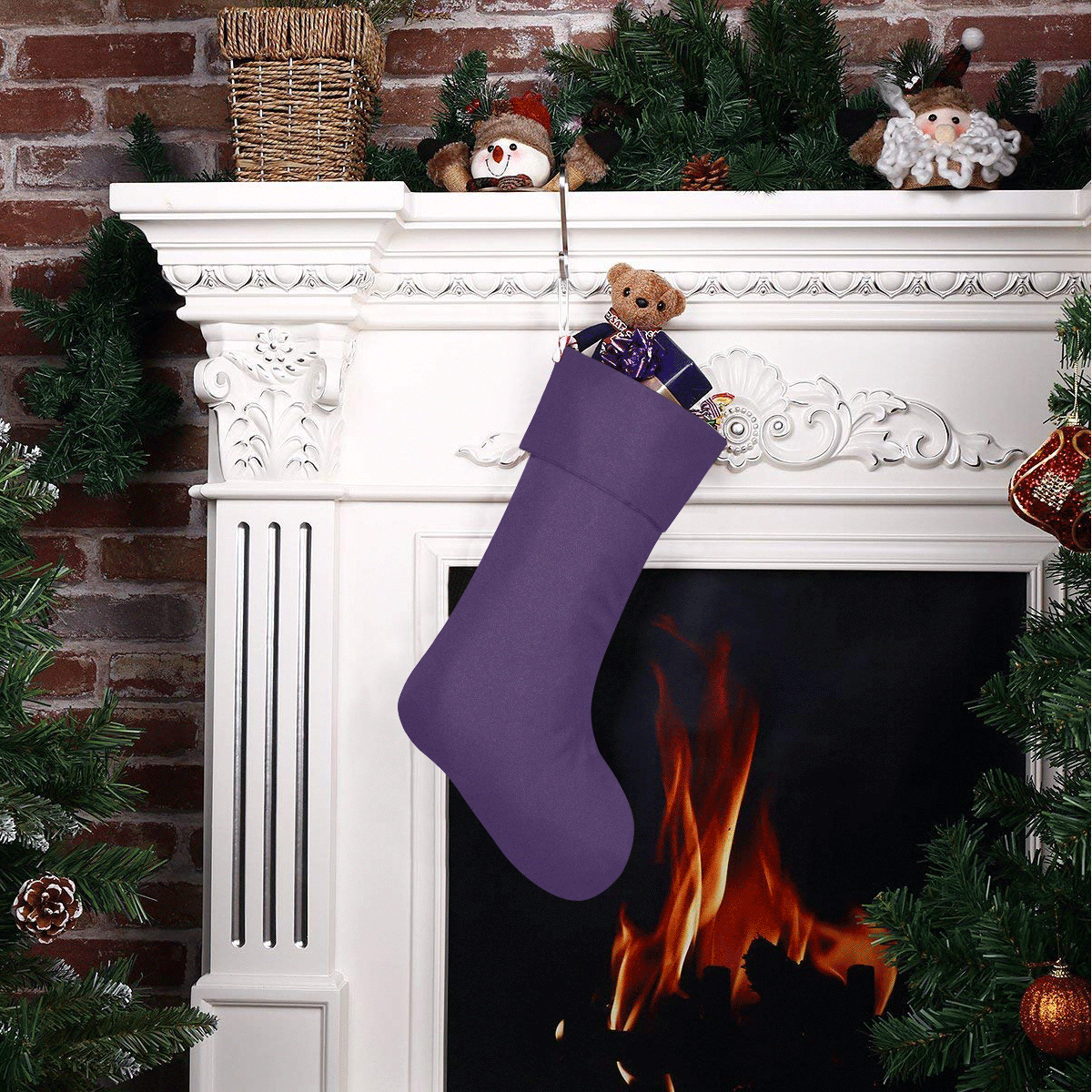 color Russian violet Christmas Stocking