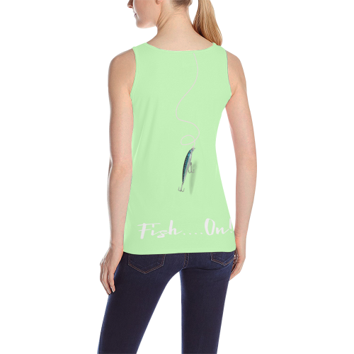 Fish on-white-sea breeze All Over Print Tank Top for Women (Model T43)