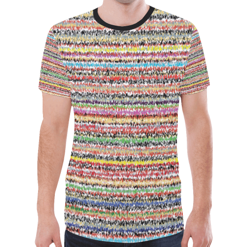 Patterns of colorful lines New All Over Print T-shirt for Men (Model T45)