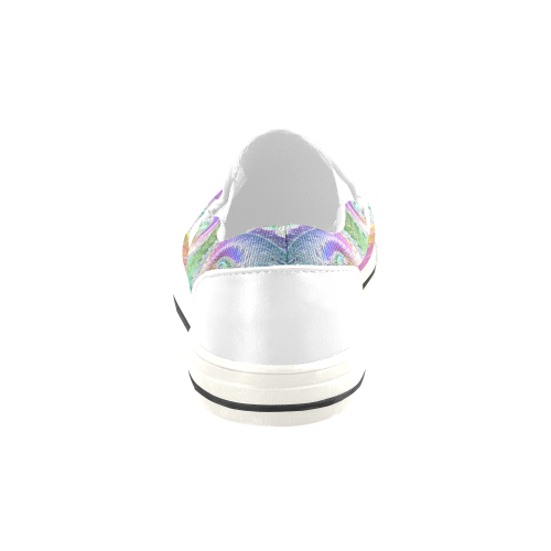 Frax Fractal Rainbow Slip-on Canvas Shoes for Kid (Model 019)