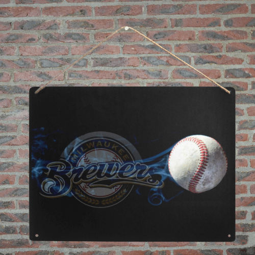 Milwaukee Brewers Baseball Metal Tin Sign 16"x12"